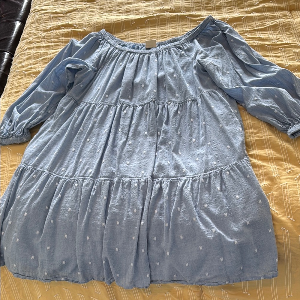 Matilda Jane Blue Tiered Sundress with Bishop Sleeves